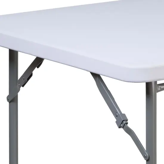Emma and Oliver 2.81-Foot Square Plastic Folding Table Granite White {5}