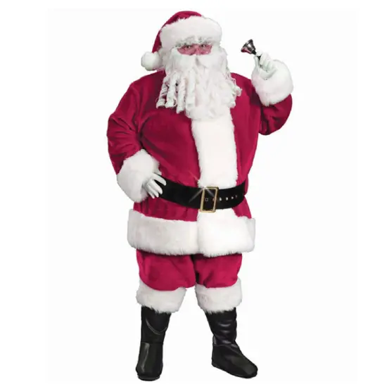 Fun World White and Red Regency Plush Santa Claus Unisex Adult Christmas Costume Suit - Plus Size {1}