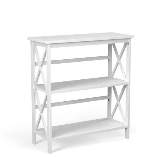 3-Tier Multi-Functional Storage Shelf Units Wooden Open Bookcase and Bookshelf Natural {8}