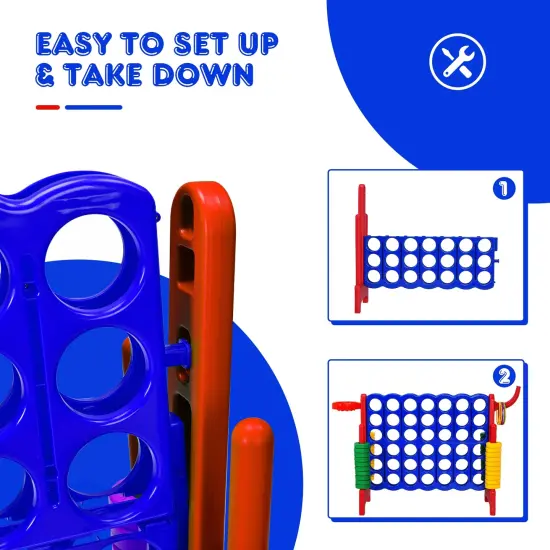 2.5Ft 4-to-Score Giant Game Set Perfect for Indoor-Outdoor Use Red {5}