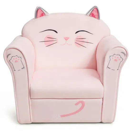 Kids Cat Armrest Couch Upholstered Sofa {6}