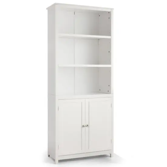 Bookcase Shelving Storage Wooden Standing Cabinet Unit Display with Doors Grey {7}