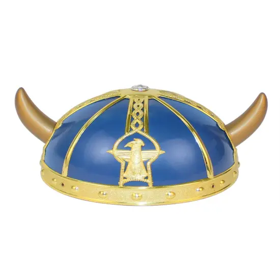 Child's Horned Silver And Blue Viking Helmet Costume Accessory {1}