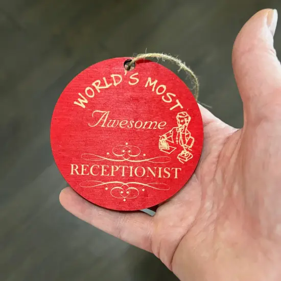 Ornament - RED Worlds most Awesome Receptionist {2}