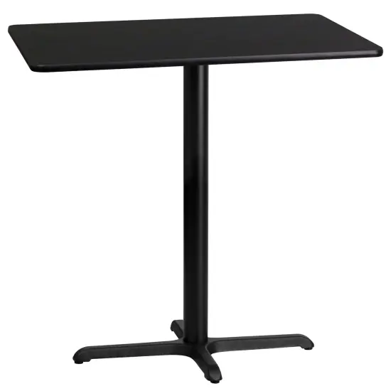 Emma and Oliver 24"x42" Rectangular Laminate Bar Table with 23.5"x29.5" Base Black {1}