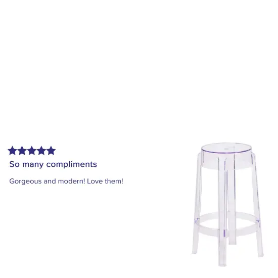 Emma and Oliver 25.75'' High Transparent Counter Height Stool Clear {4}