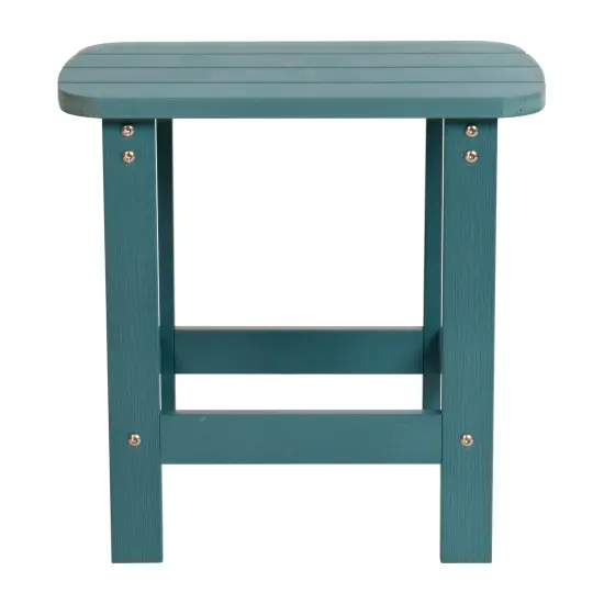 Merrick Lane Riviera Poly Resin Indoor/Outdoor All-Weather Adirondack Side Table Sea Foam {3}