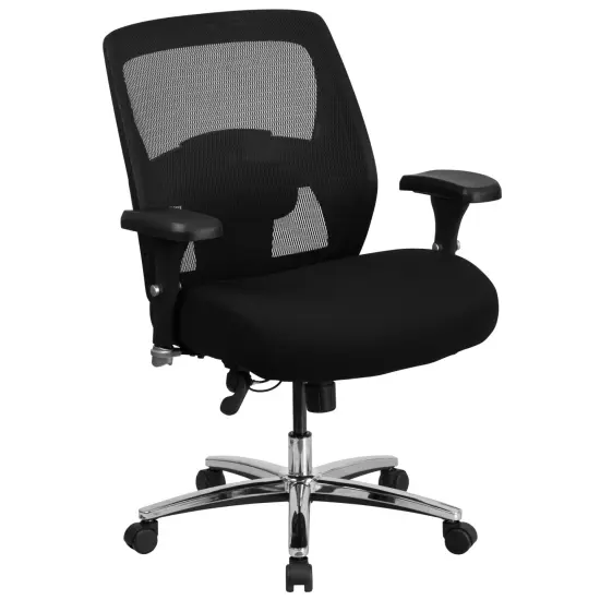 Emma and Oliver 24/7 Intensive Use Big & Tall 500 lb. Rated Mesh Executive Swivel Ergonomic Office Chair with Ratchet Back Black {1}