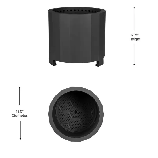 Merrick Lane Aries Portable Steel Smokeless Wood Burning Outdoor Firepit with Waterproof Cover Bronze {9}