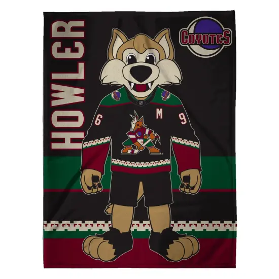 Sleep Squad Arizona Coyotes Howler Mascot 60&rdquo; x 80&rdquo; Raschel Plush Hockey Blanket {2}