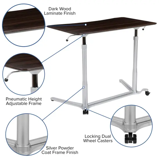 Emma and Oliver Sit-Down, Stand-Up Ergonomic Computer Desk - Standing Desk Black {7}