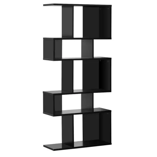 5 Cubes Ladder Shelf Corner Bookshelf Display Rack Bookcase Grey {9}