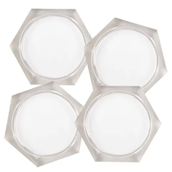 Hexagon , Set of 4 Acrylic Coasters Multicolor {1}