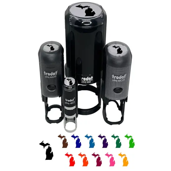 Michigan State Silhouette Self-Inking Rubber Stamp for Stamping Crafting Planners UV {2}