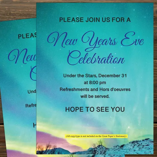 Great Papers! Northern Sky Lights Holiday Letterhead, Invitations and Announcements, Printer Friendly, 8.5"x11", 50 Pack {3}