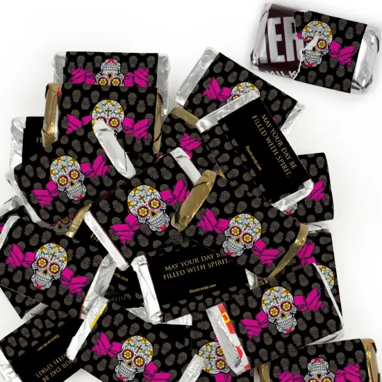 Day of the Dead Candy Party Favors Hershey's Miniatures Chocolate - Sugar Skulls {1}
