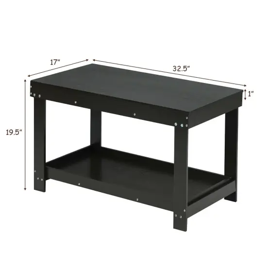 Solid Multifunctional Wood Kids Activity Play Table Brown {5}