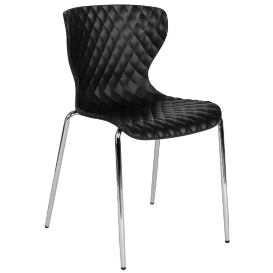Emma and Oliver Contemporary Design Accent Dining Plastic Stack Chair Black {1}