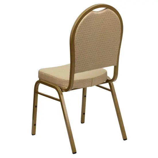 Emma and Oliver Dome Back Stacking Banquet Dining Chair NavyFab/Gold {9}