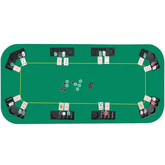 80 Inch x 36 Inch Folding 8 Player Deluxe Texas Poker Table Top with Bag {4}