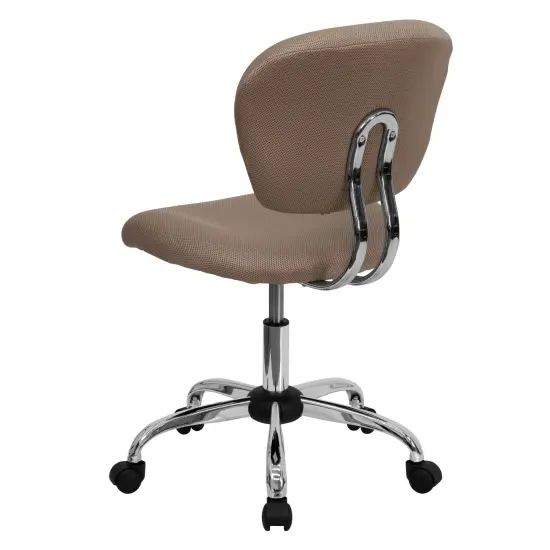 Emma and Oliver Mid-Back Mesh Padded Swivel Task Office Chair with Chrome Base Coffee Brown {4}