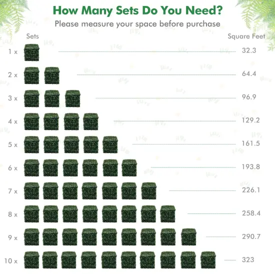 12 Pieces Artificial Peanut Leaf Hedges Panels {5}
