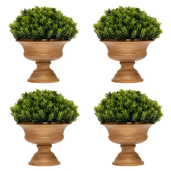 4 Pack Artificial Boxwood Topiary Trees {1}