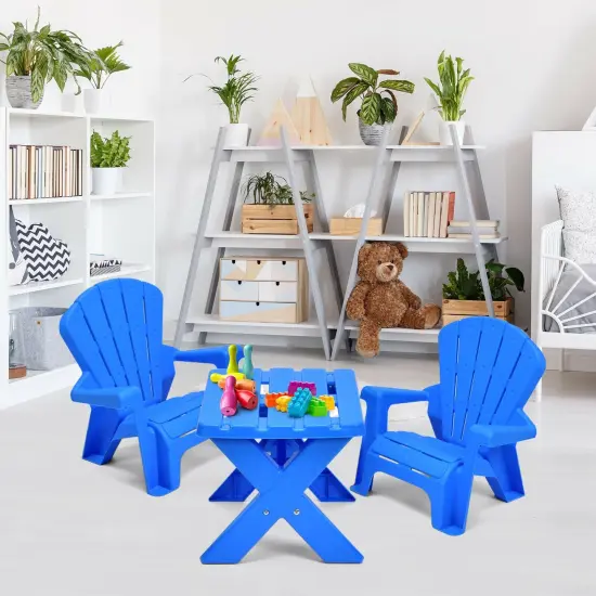 3-Piece Plastic Children Play Table Chair Set Perfect for Indoor-Outdoor Use {3}