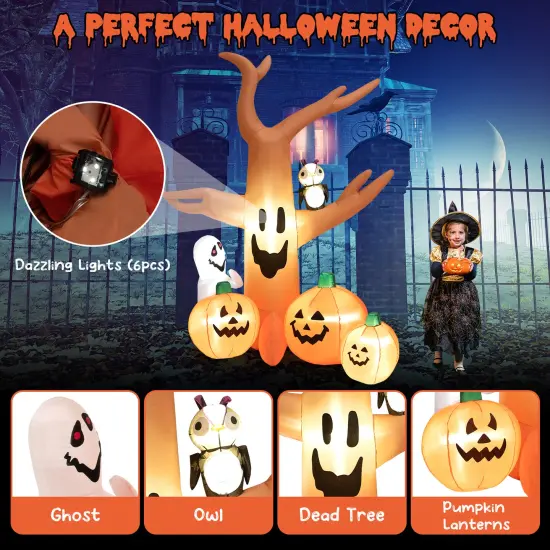 8 Feet Halloween Inflatable Dead Tree with LED Lights {4}