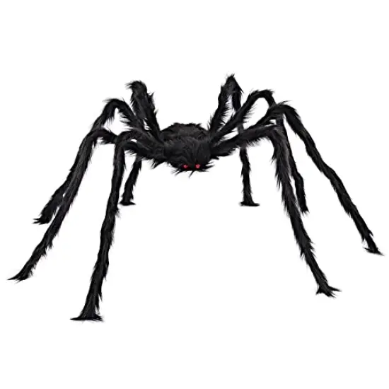 JOYIN 5 Ft. Halloween Outdoor Decorations Hairy Spider,Scary Giant Spider Fake Large Spider Hairy Spider Props for Halloween Yard Decorations Party Decor, Black {4}