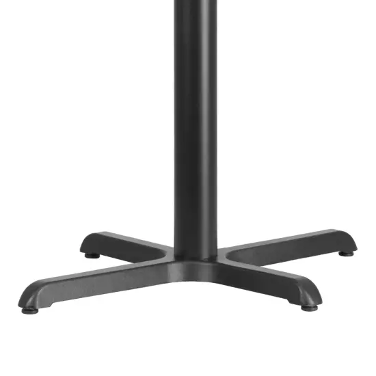Emma and Oliver 23.75'' x 30'' Restaurant Table X-Base with 3'' Dia. Table Height Column Black {4}