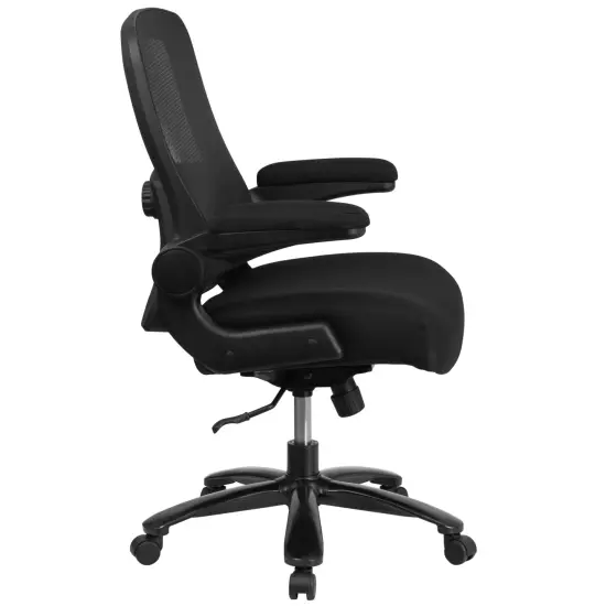 Emma and Oliver Big & Tall 500 lb. Rated Mesh Executive Ergonomic Office Chair with Lumbar Black Fabric/Mesh {5}
