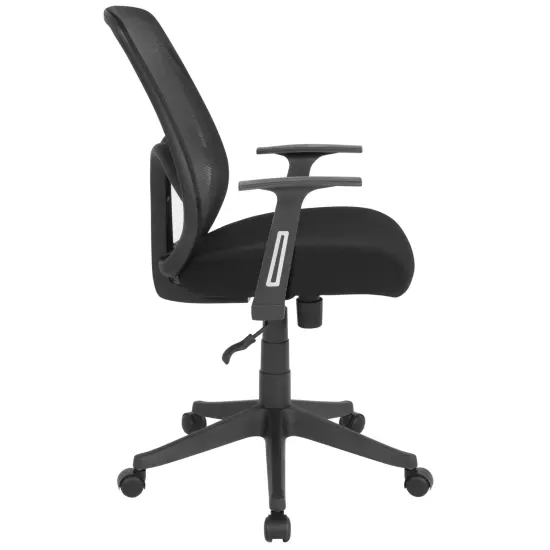 Emma and Oliver High Back Flexible Mesh Office Chair with Arms Black {4}