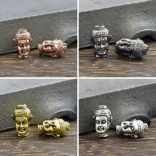13x8mm Buddha Head Beads Gunmetal (290) {2}
