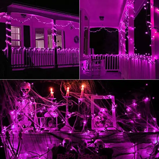 Toodour Purple Halloween Lights, 14.5ft 50 Count Incandescent Halloween String Lights, UL Certified Connectable Mini Bulbs Halloween Lights for Home, Garden, Porch, Halloween Party Decoration {3}