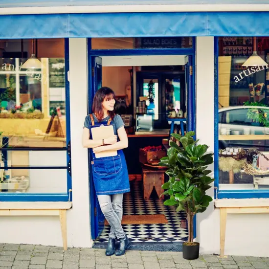 4 Feet Artificial Fiddle Leaf Fig Tree Decorative Planter {6}