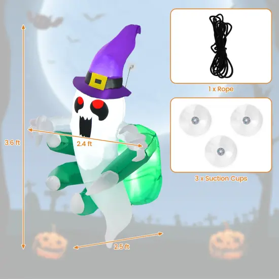 3.6 FT Halloween Inflatable Ghost Broke Out from Window {4}