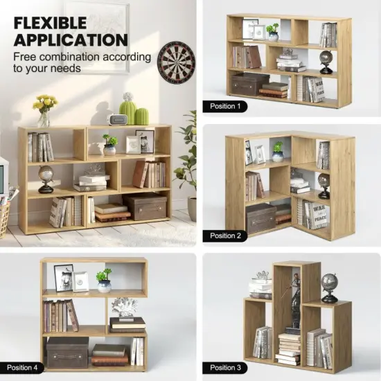 Open Shelf Bookcase with 6 Grids {6}