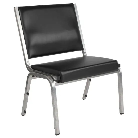 Emma and Oliver 1000 lb. Rated Antimicrobial Bariatric medical Reception Chair Black Vinyl {1}