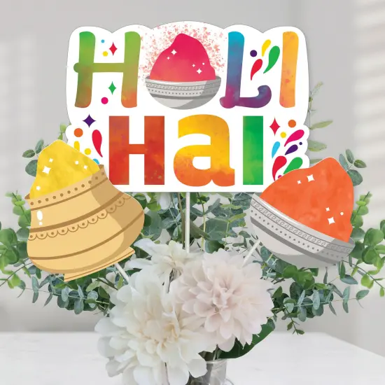 Big Dot of Happiness Holi Hai - Festival of Colors Party Centerpiece Sticks - Table Toppers - Set of 15 {1}