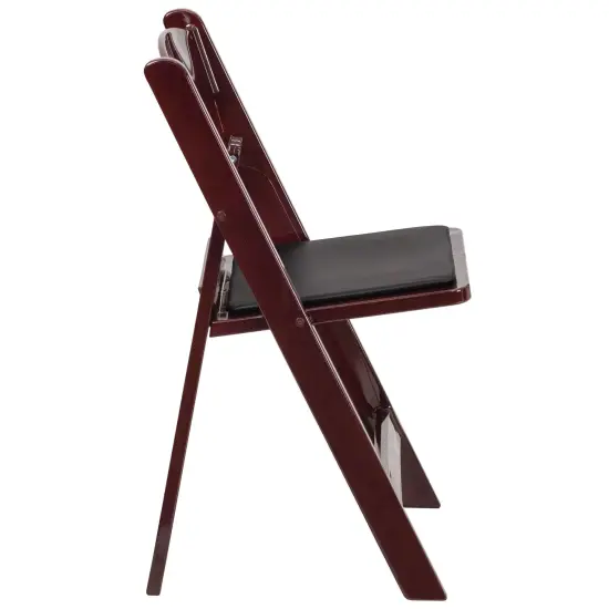Emma and Oliver Folding Chair - Resin&ndash; 2 Pack 800LB Weight Capacity Event Chair Red Mahogany {5}