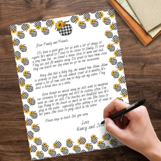 Great Papers! Sunny Plaid Pumpkin Letterhead, for Invitations, Announcements and Personal Messages, Printer Friendly 8.5" x 11", 50 Pack (2023033) {4}