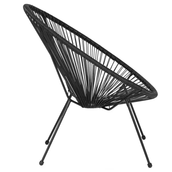 Emma and Oliver Papasan Bungee Lounge Chair Black {5}