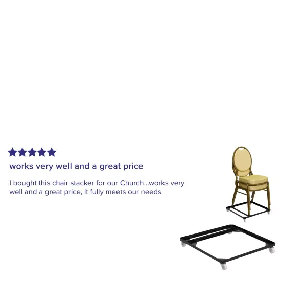 Emma and Oliver Steel Stack Chair and Church Chair Dolly Black {3}