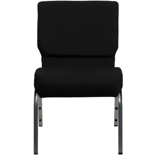 Emma and Oliver Stacking Auditorium Chair with 21" Seat BlackFab/SilverVein {5}