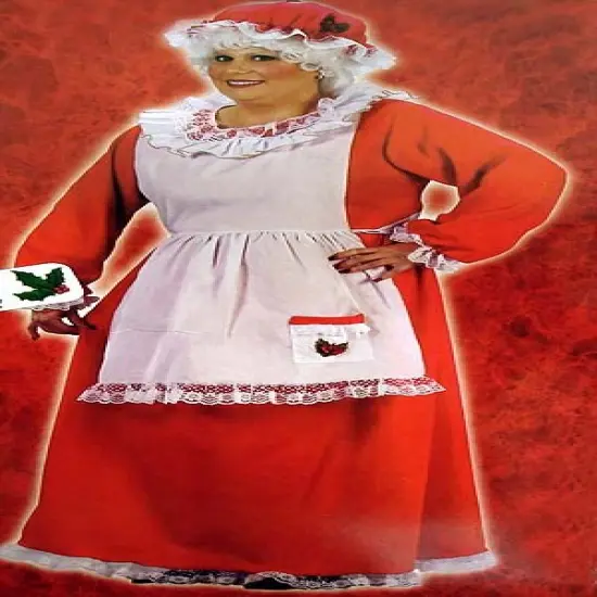 Fun World Red and White Plush Mrs. Santa Claus Women Adult Christmas Costume - Plus Size {4}