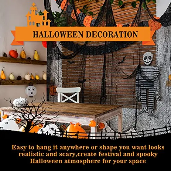 5Pcs Halloween Creepy Cloth Black 30&times;72inch - Halloween Decorations Clearance - Creepy Spooky Halloween Decorations Outdoor Indoor {6}