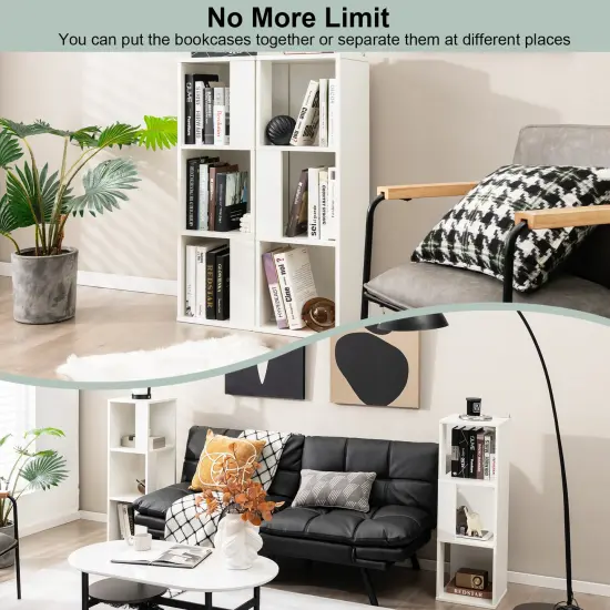 Modern 3-Tier Engineered Wood Bookcase with Open Shelves for Ideal for Kids Room or Study White {5}