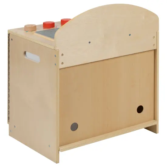 Emma and Oliver Children's Wooden Kitchen Stove with Turnable Knobs for Commercial or Home Use Natural {4}