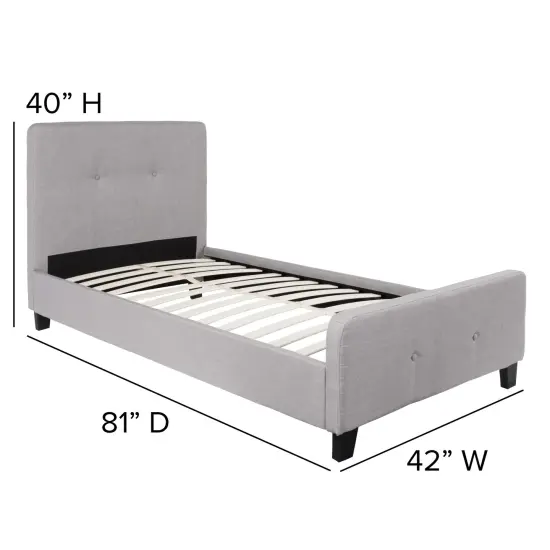 Merrick Lane Clarendon Platform Bed Contemporary Tufted Upholstered Platform Bed with Footboard {6}